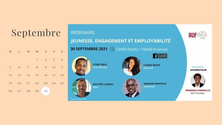 A venir : un intéressant webinaire sur la jeunesse, l’engagement et l’employabilité dans la Caraibe