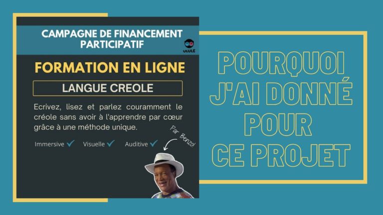 Coup de coeur pour le projet de « formation en ligne en langue créole » de Benzo