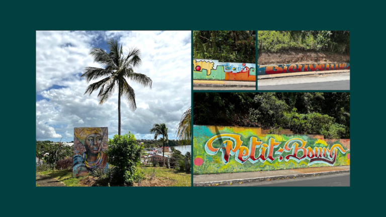 Street art en Guadeloupe : une gigantesque fresque accompagnant la montée vers Petit-Bourg